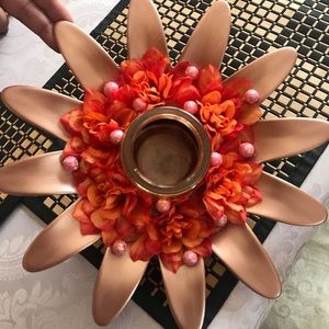 Rose gold decorative candle holder
